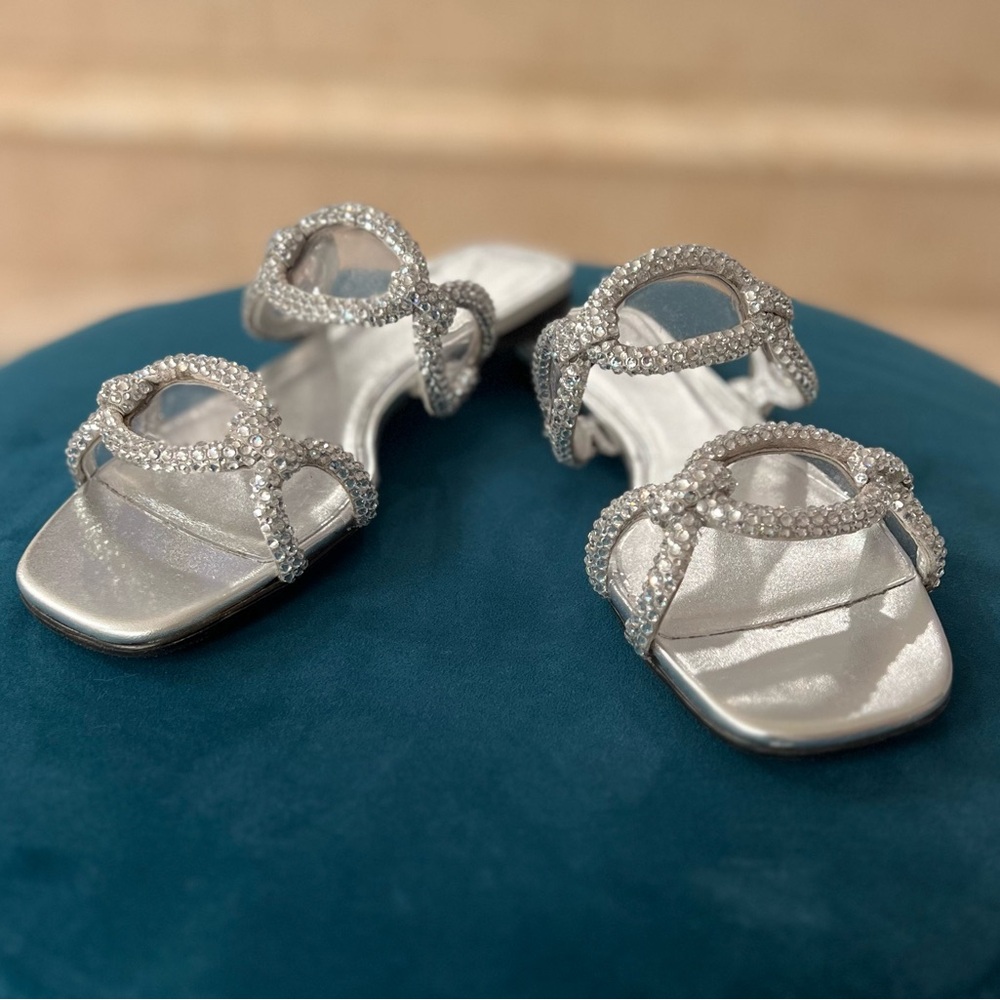 Valentino Gravani silver chain 1967 embellished sandals 36.5